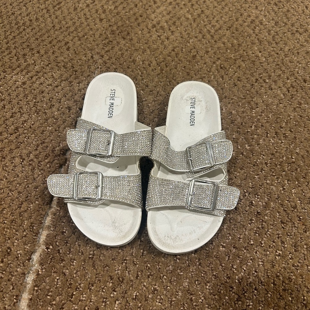 Steve Madden Kids Glittery Silver Sandals